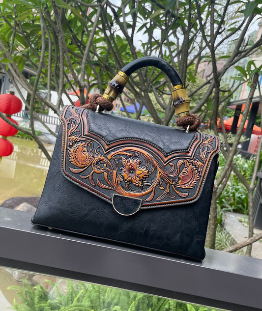 Floral Leather Bag