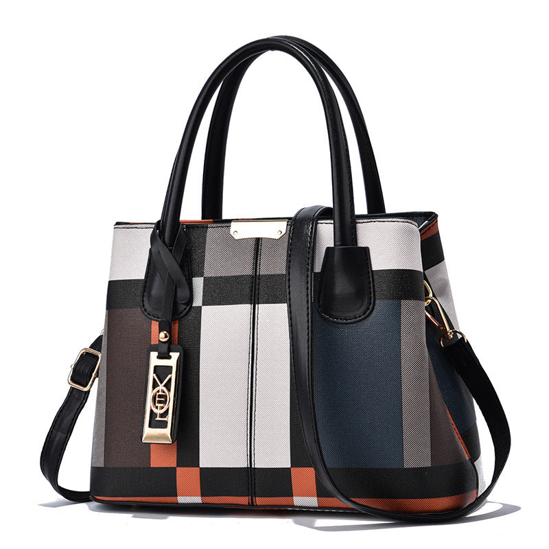 Luxury Designer Stitched Plaid Shoulder Bag for Women