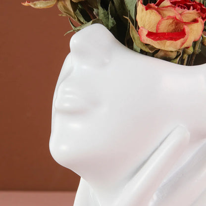 One-Handed Face Armrest Vase