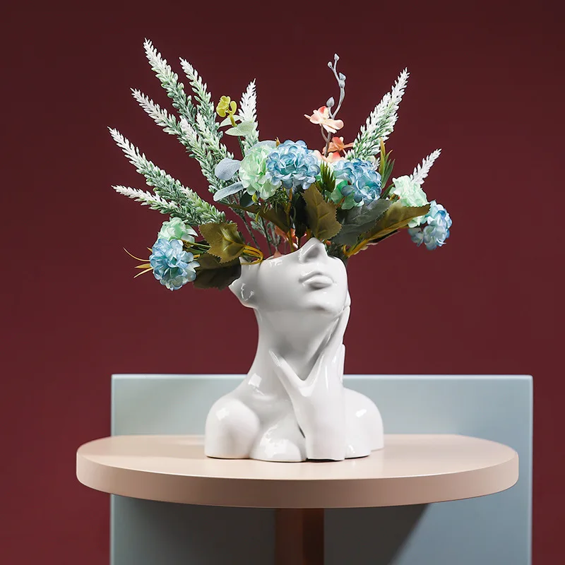 One-Handed Face Armrest Vase