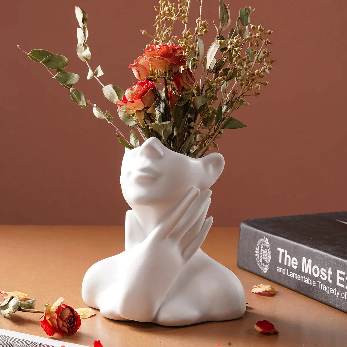 One-Handed Face Armrest Vase