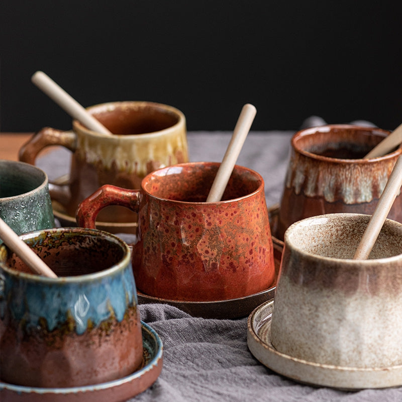 Vintage Ceramic Coffee Cup Set for Charming Mornings